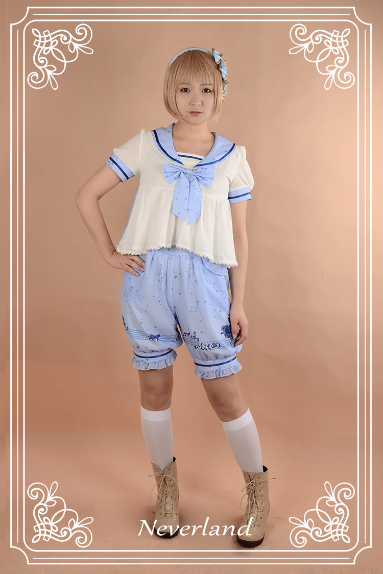 The Piper at Starry Night- Sailor Style Quji Neverland Lolita Prince Set