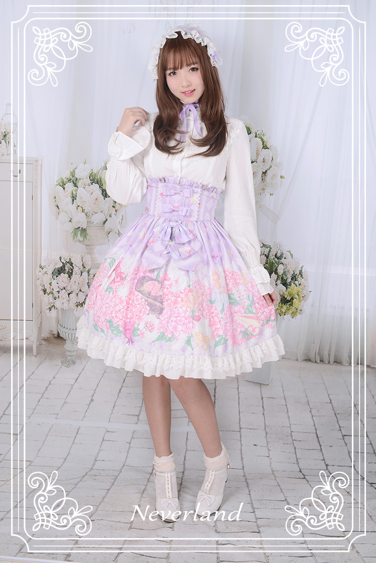 Perfume of Hydrangea Neverland Lolita High Waist Skirt