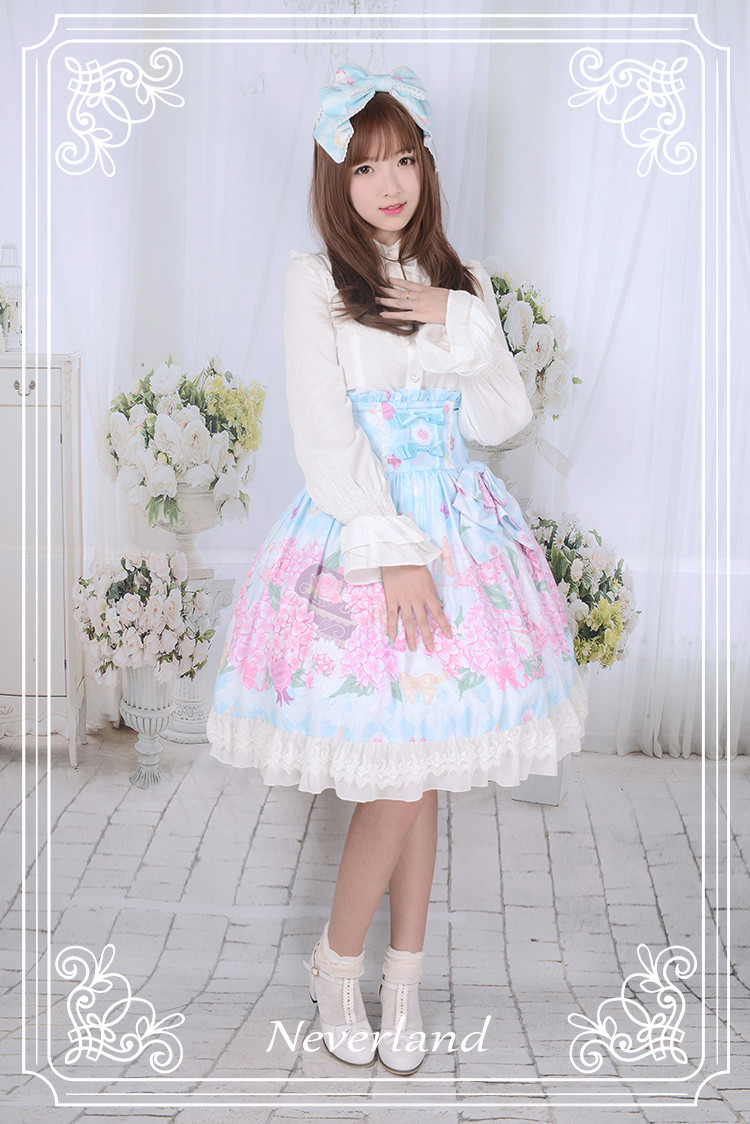 Perfume of Hydrangea Neverland Lolita High Waist Skirt