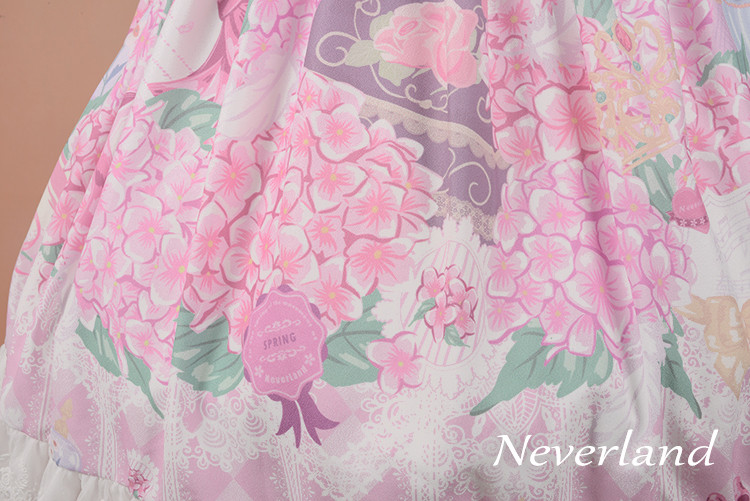 Perfume of Hydrangea Neverland Lolita High Waist Skirt