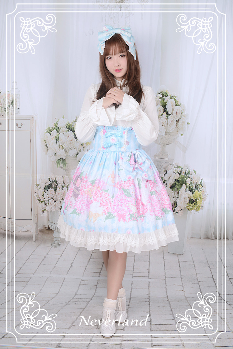 Perfume of Hydrangea Neverland Lolita High Waist Skirt