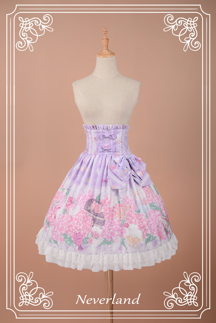 Perfume of Hydrangea Neverland Lolita High Waist Skirt