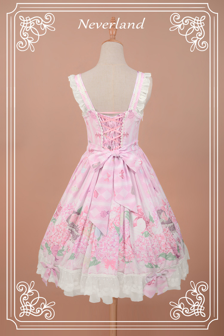 Perfume of Hydrangea Neverland Lolita JSK with Detachable Overskirt