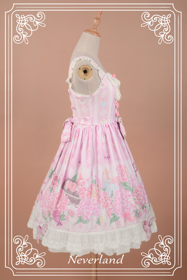 Perfume of Hydrangea Neverland Lolita JSK with Detachable Overskirt