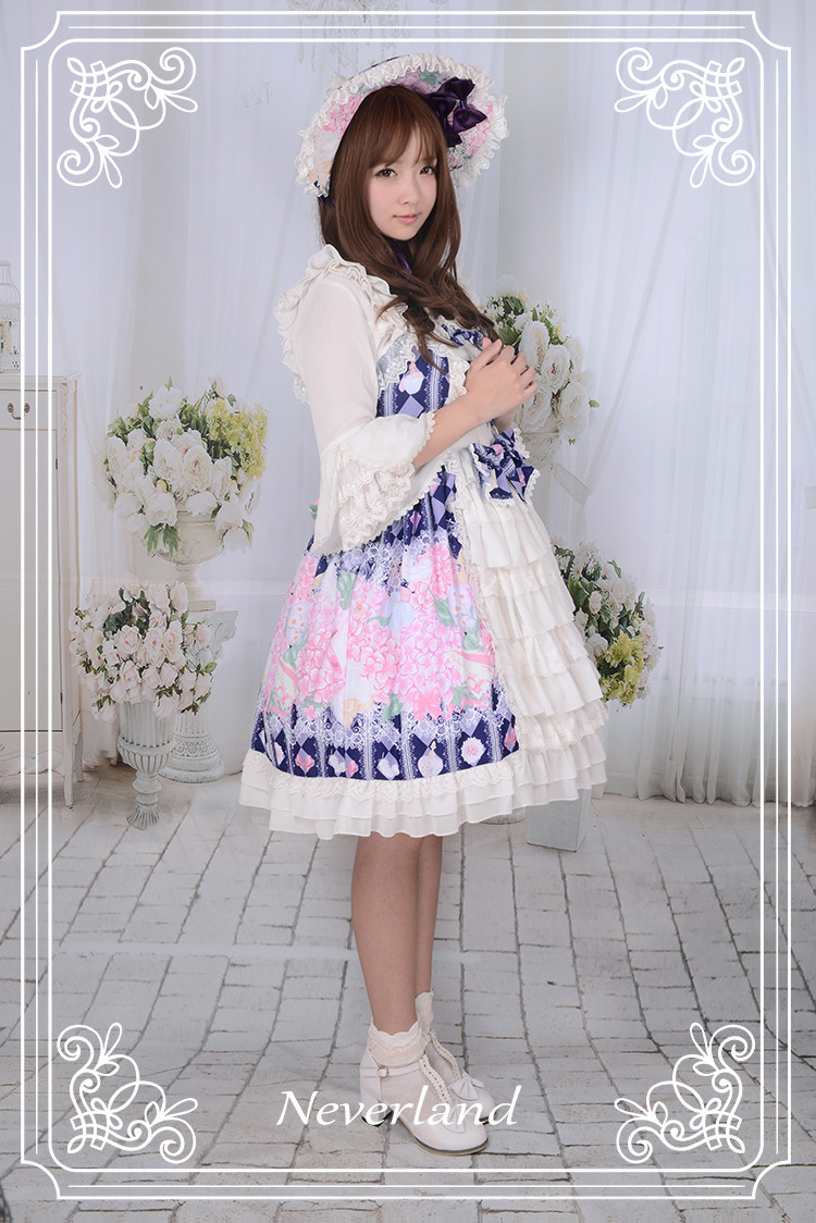 Perfume of Hydrangea Neverland Lolita Cardigan Dress