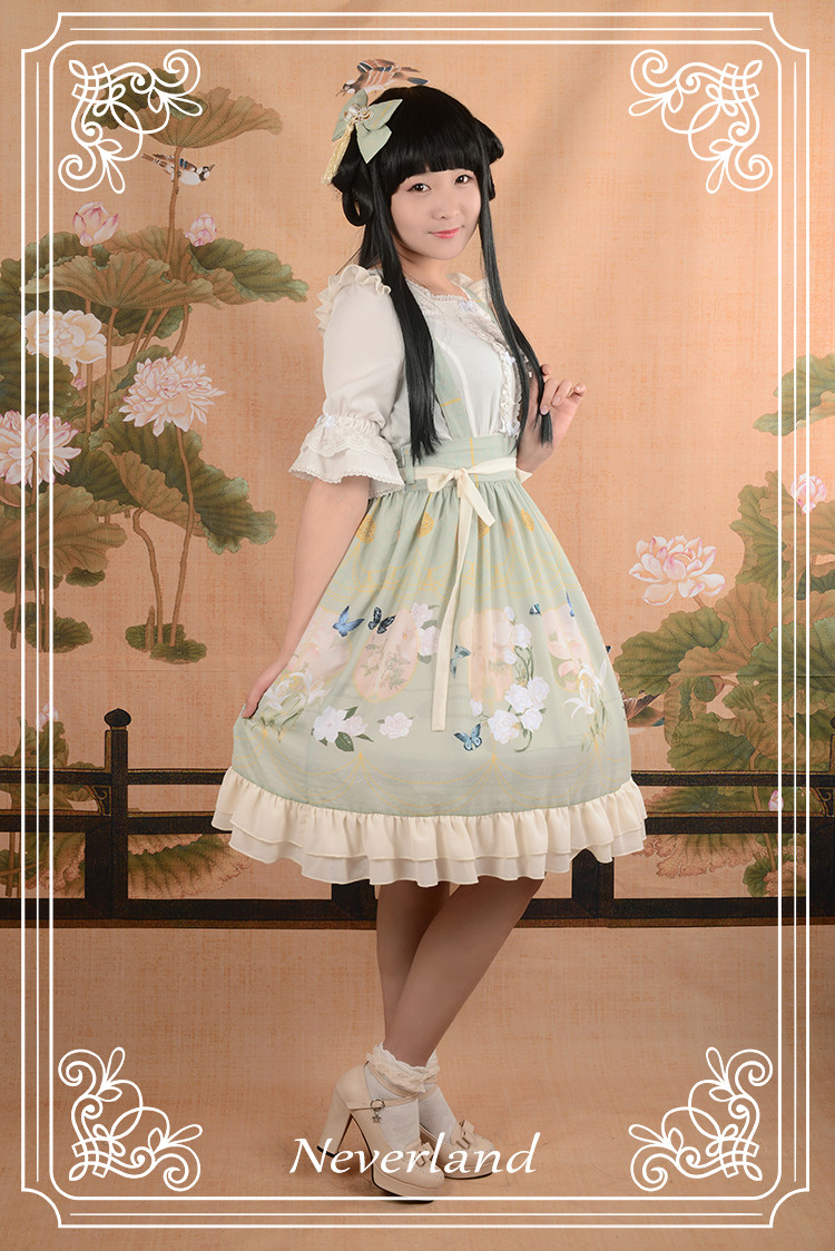 The Inlaid Harp Qi Neverland Lolita Skirt/Salopette