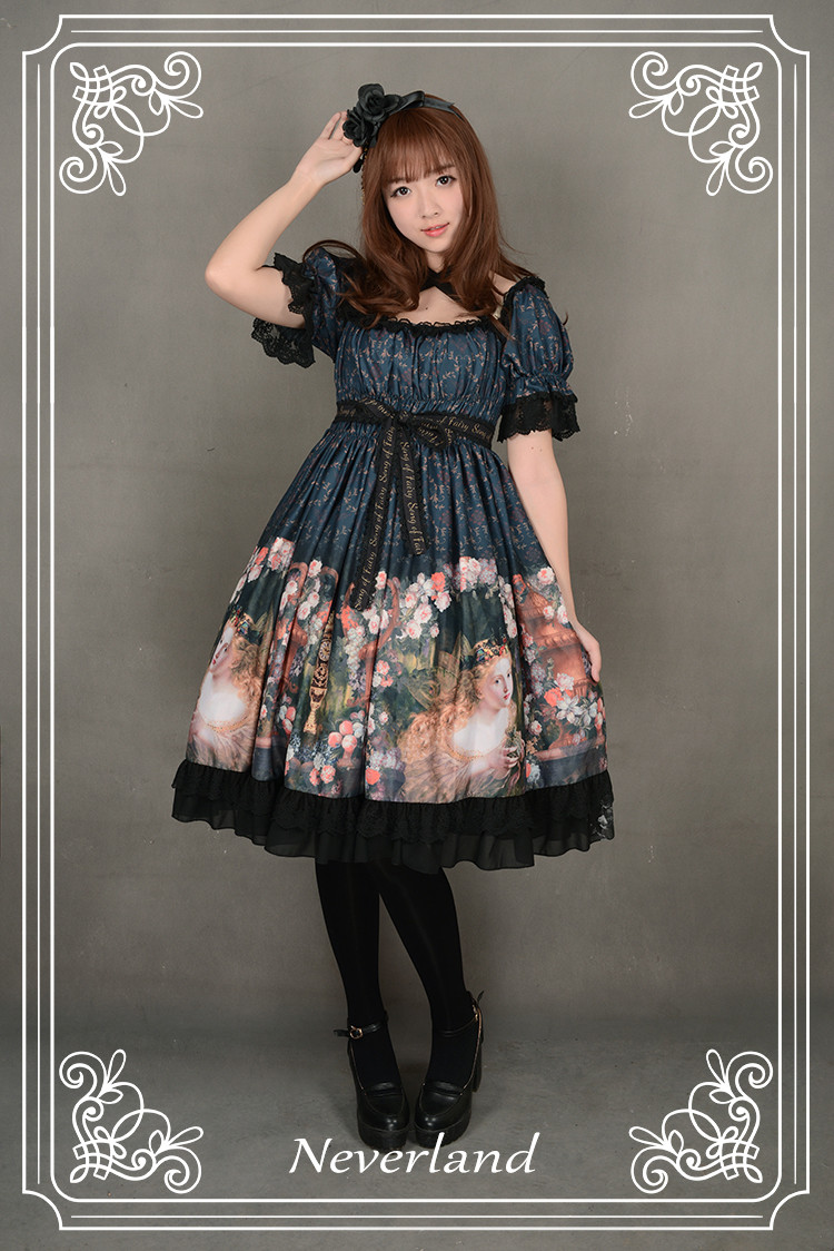 Song of Fairy High Waist Neverland Lolita OP Dress