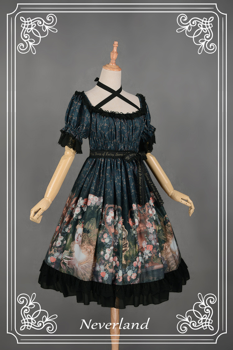 Song of Fairy High Waist Neverland Lolita OP Dress