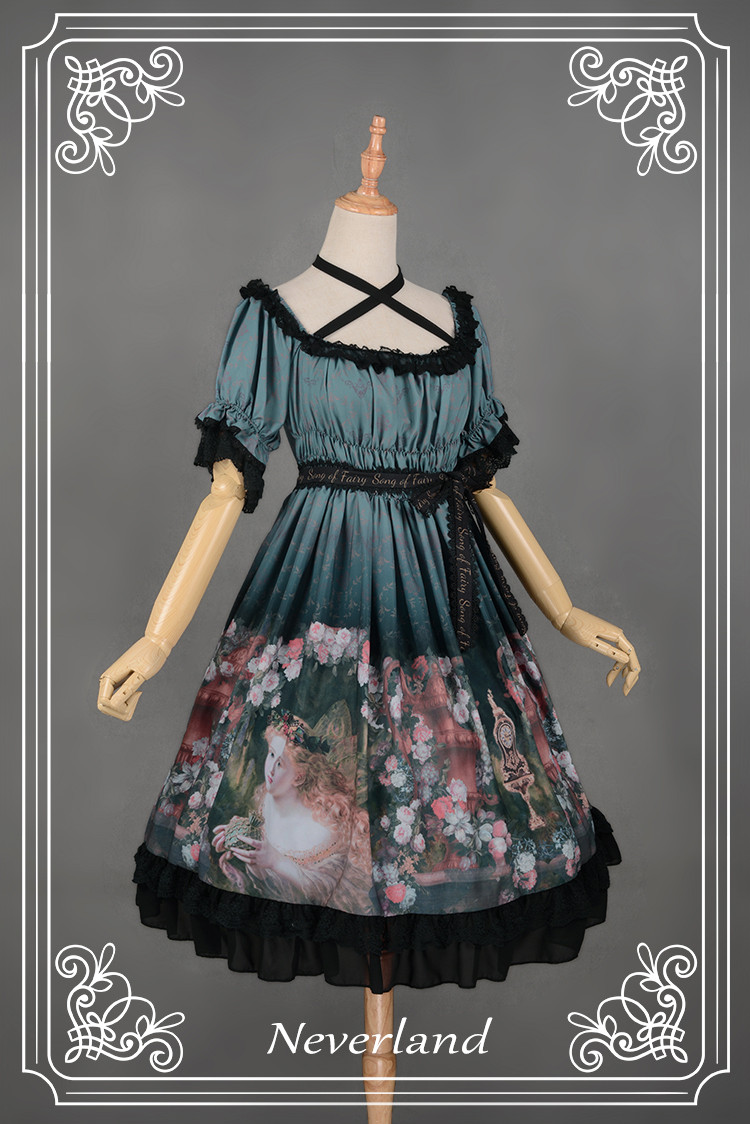 Song of Fairy High Waist Neverland Lolita OP Dress