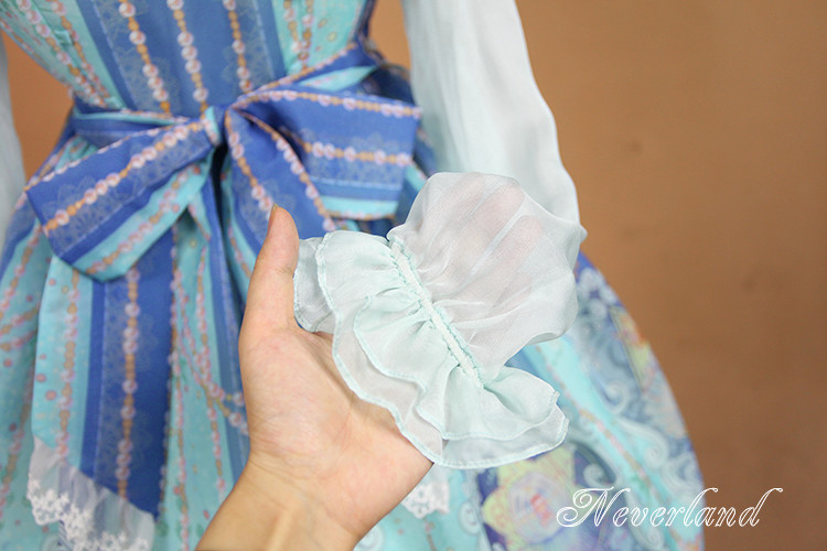 Crystal Palace High Waist Long Sleeve Neverland Lolita Dress