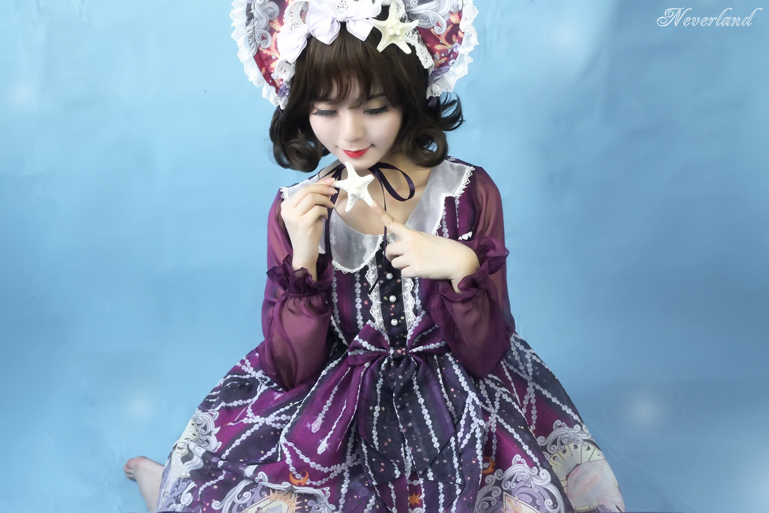 Crystal Palace High Waist Long Sleeve Neverland Lolita Dress