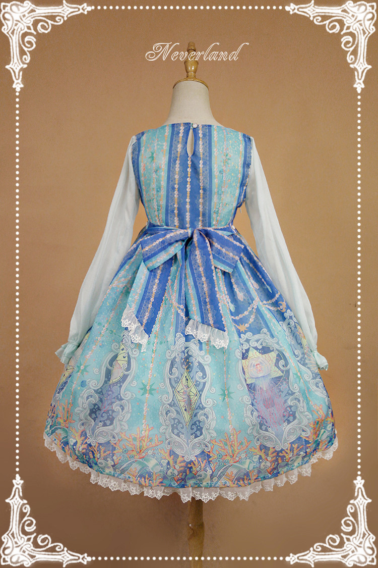 Crystal Palace High Waist Long Sleeve Neverland Lolita Dress