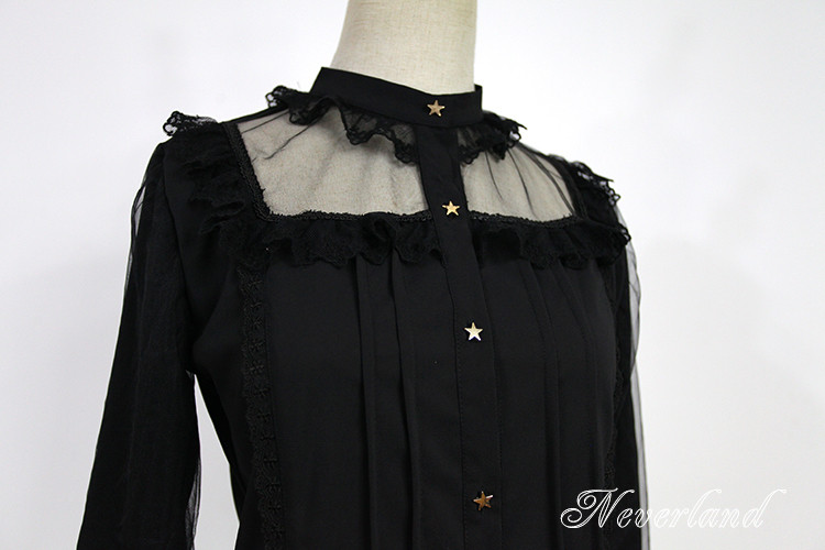 Crystal Palace Chiffon Trumpet Sleeve Neverland Lolita Blouse