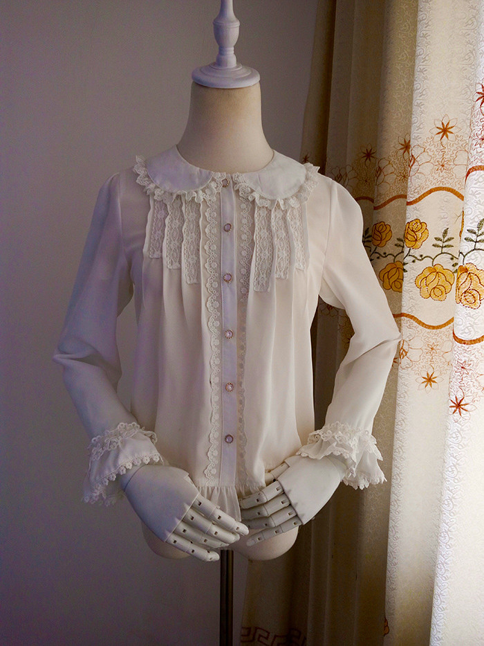 Original New Doll Collar Long Sleeved Chiffon Princess Lolita Blouse