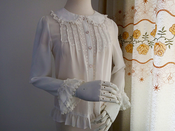 Original New Doll Collar Long Sleeved Chiffon Princess Lolita Blouse