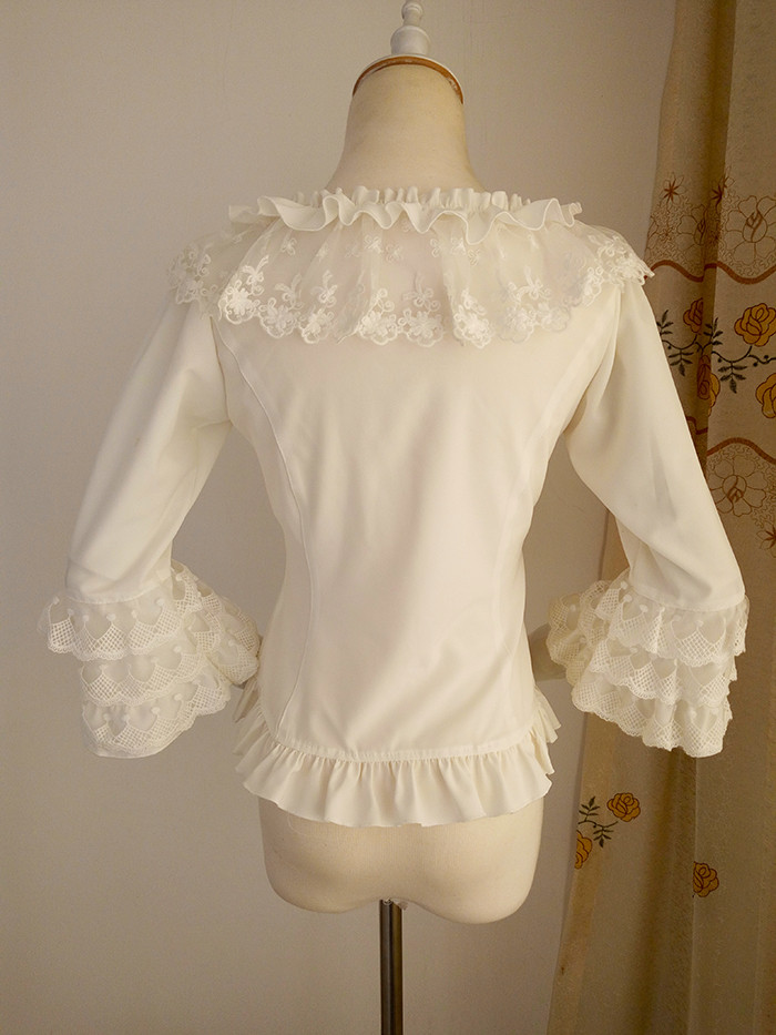 Original New Vintage Three-quarter Sleeve Chiffon Lace Princess Lolita Blouse