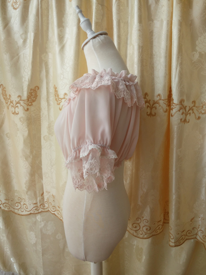 Original Summer Half Sleeve Chiffon Lace Lolita Bottoming Shirt