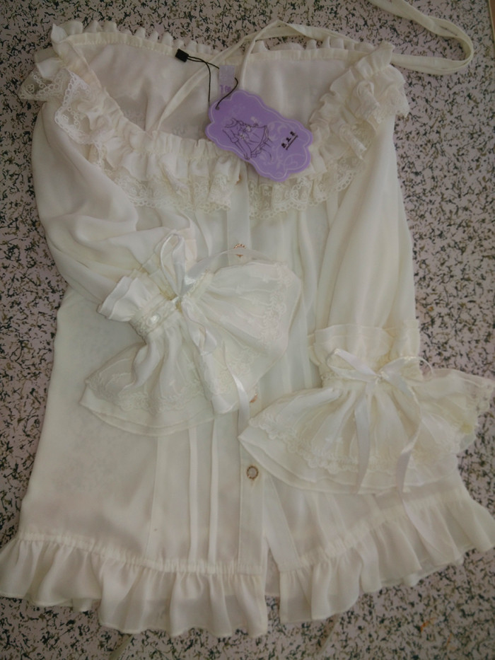 Original Bandage Suared Necklines Chiffon Lolita Blouse