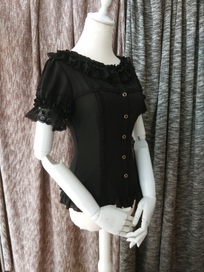 Original Slim Short Sleeved Chiffon Lace Princess Lolita Blouse