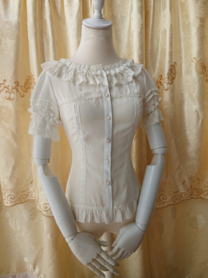 Original Slim Short Sleeved Chiffon Lace Princess Lolita Blouse