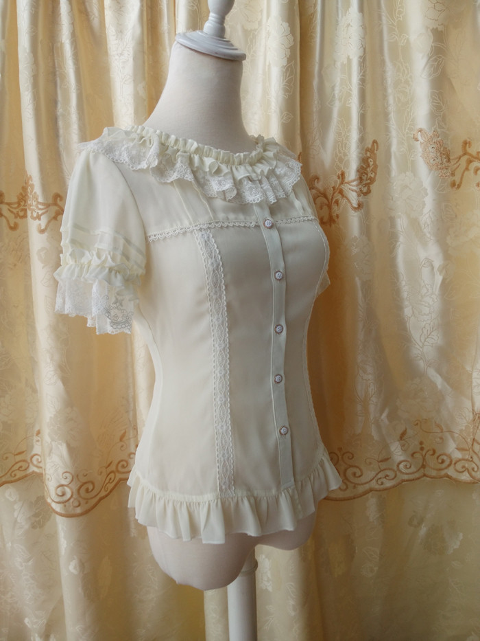 Original Slim Short Sleeved Chiffon Lace Princess Lolita Blouse