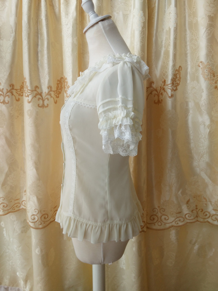 Original Slim Short Sleeved Chiffon Lace Princess Lolita Blouse