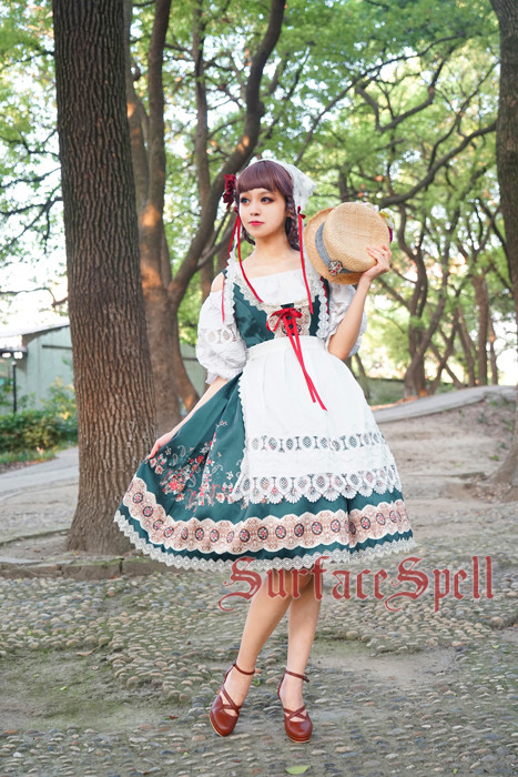 AlpenRose Gothic Ethnic Surface Spell Lolita Puff Sleeves Blouse