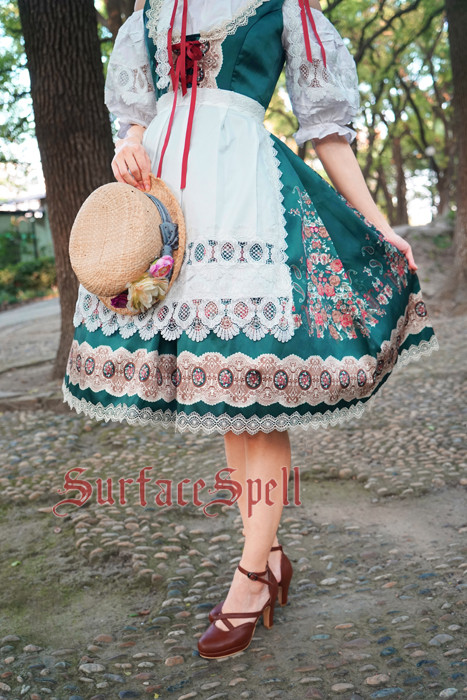 AlpenRose Gothic Ethnic Surface Spell Lolita Lace Apron