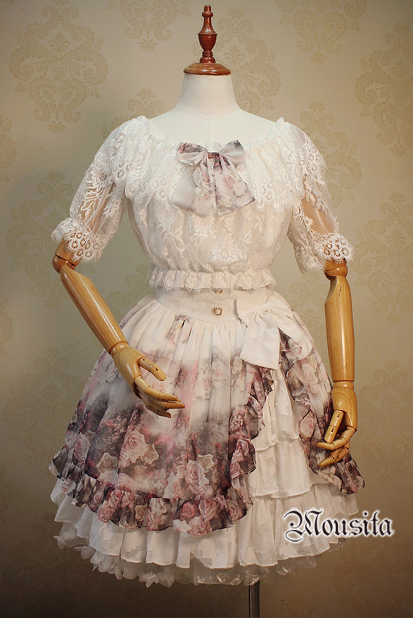 Short Sleeves Lace Mousita Lolita Short Version Blouse