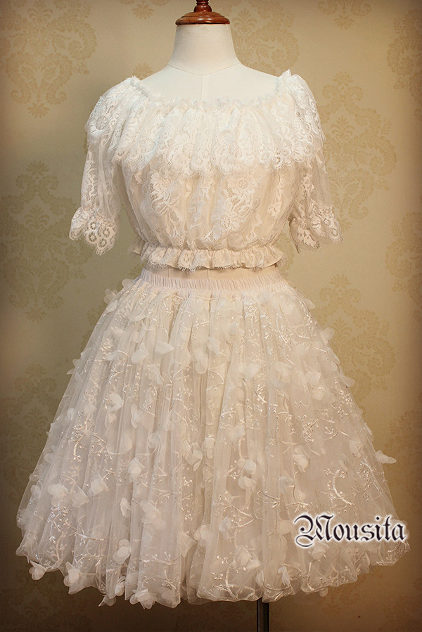 Short Sleeves Lace Mousita Lolita Short Version Blouse