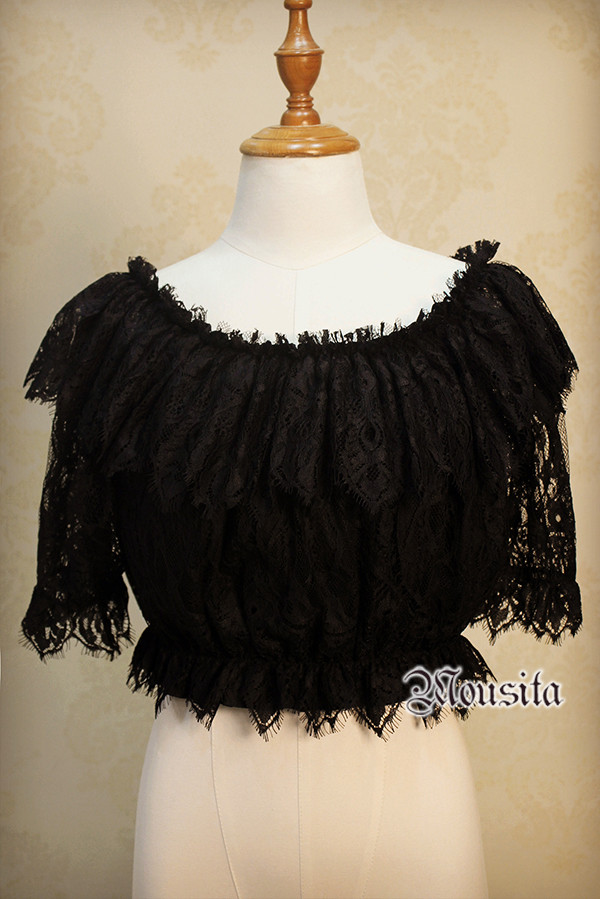 Short Sleeves Lace Mousita Lolita Short Version Blouse