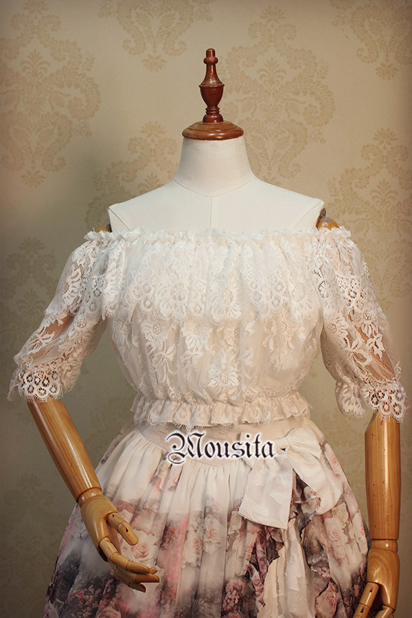 Short Sleeves Lace Mousita Lolita Short Version Blouse