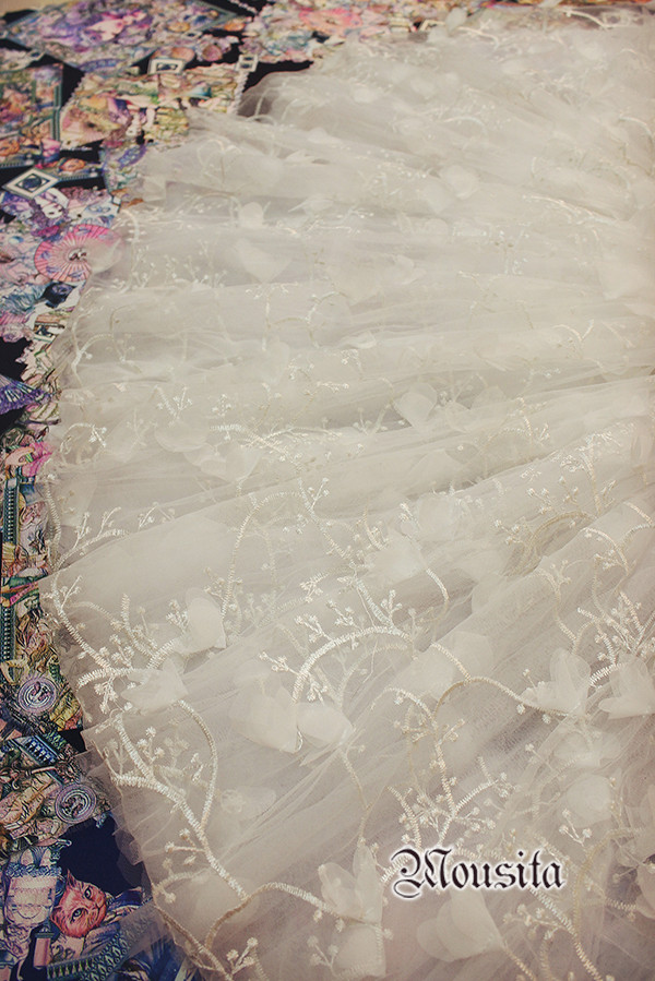 Beautiful Floral Embroidery Mousita Lolita Skirt Petticoat