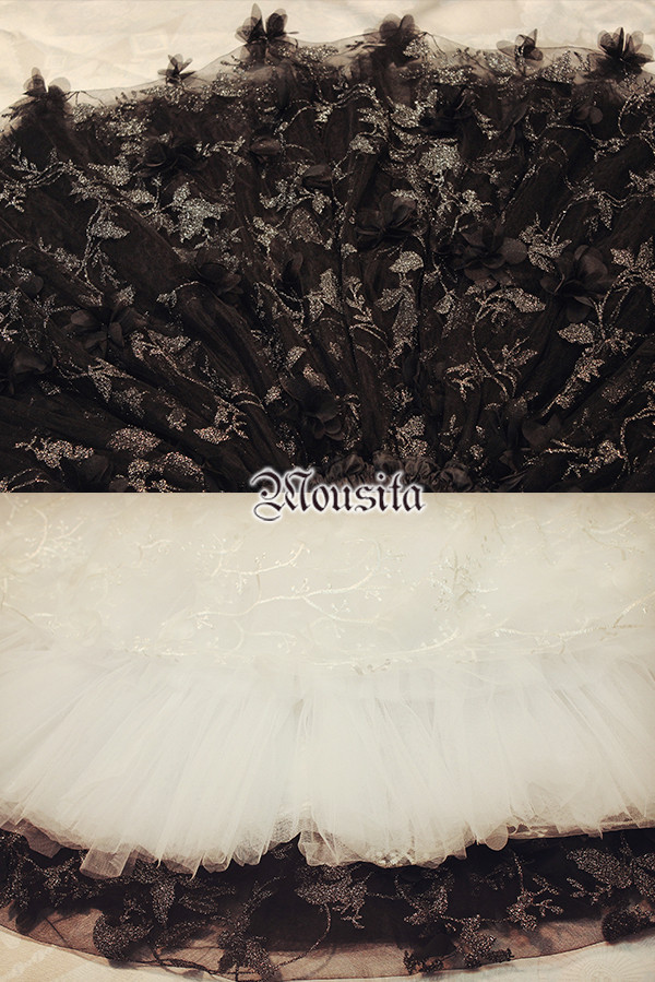 Beautiful Floral Embroidery Mousita Lolita Skirt Petticoat