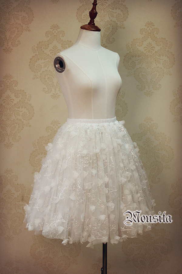 Beautiful Floral Embroidery Mousita Lolita Skirt Petticoat