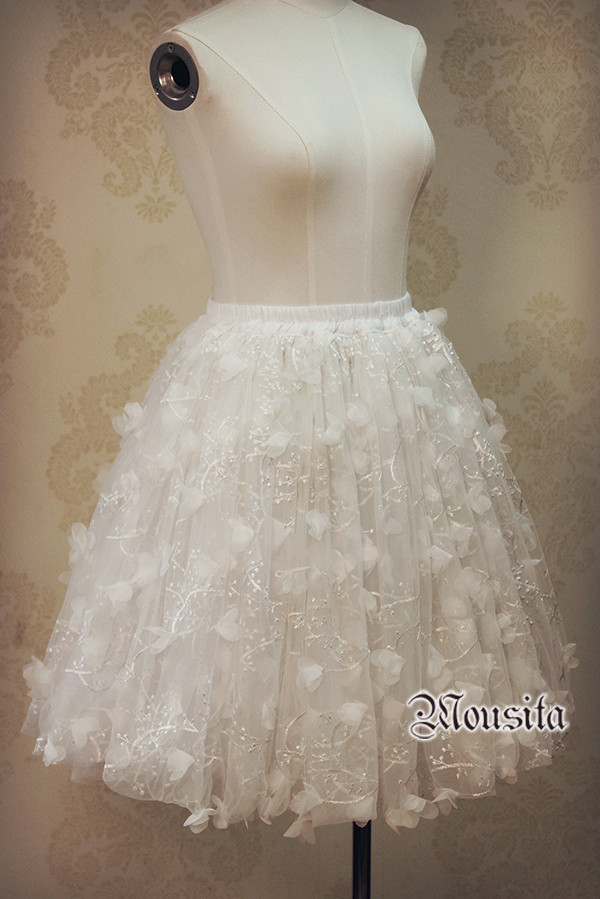 Beautiful Floral Embroidery Mousita Lolita Skirt Petticoat