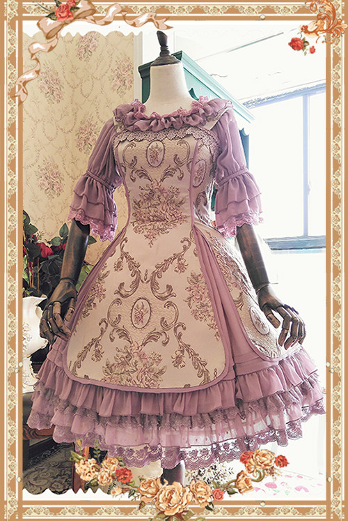 Windsor\'s Afternoon Tea Three-dimensional Relief Infanta Lolita JSK And Chiffon Petticoat Set