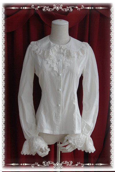 Elastic Chiffon Embroidery Infanta Lolita Blouse