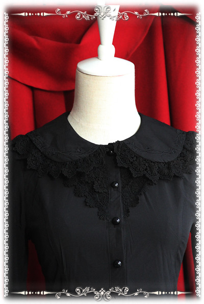 Elastic Chiffon Embroidery Infanta Lolita Blouse