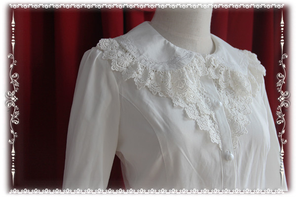 Elastic Chiffon Embroidery Infanta Lolita Blouse