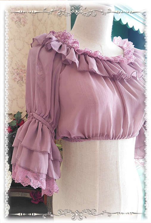 Hime Sleeves Chiffon Infanta Lolita Short Version Blouse