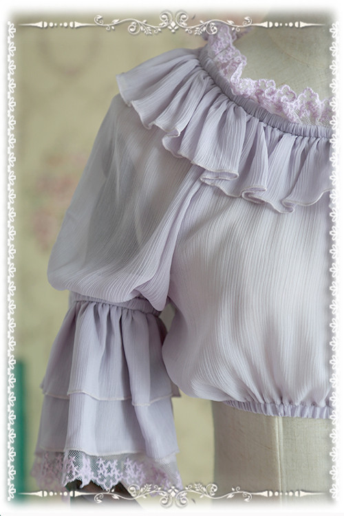 Hime Sleeves Chiffon Infanta Lolita Short Version Blouse