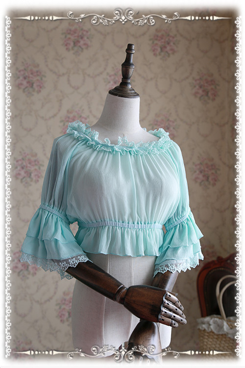 Hime Sleeves Chiffon Infanta Lolita Short Version Blouse