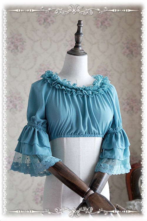 Hime Sleeves Chiffon Infanta Lolita Short Version Blouse