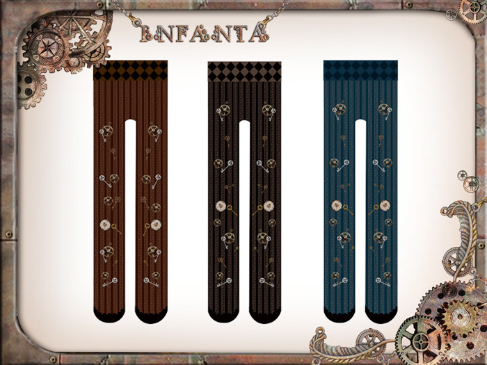 Steampunk Gear Printed Infanta Lolita Tights