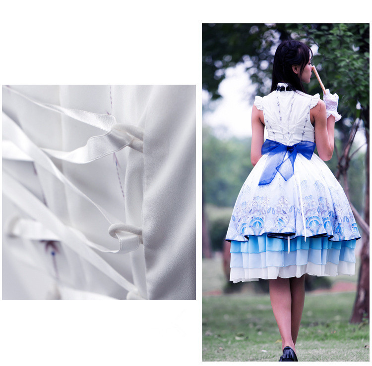 White Tiger Gorgeous Sleeveless Vintage Chinese Style Lolita Dress