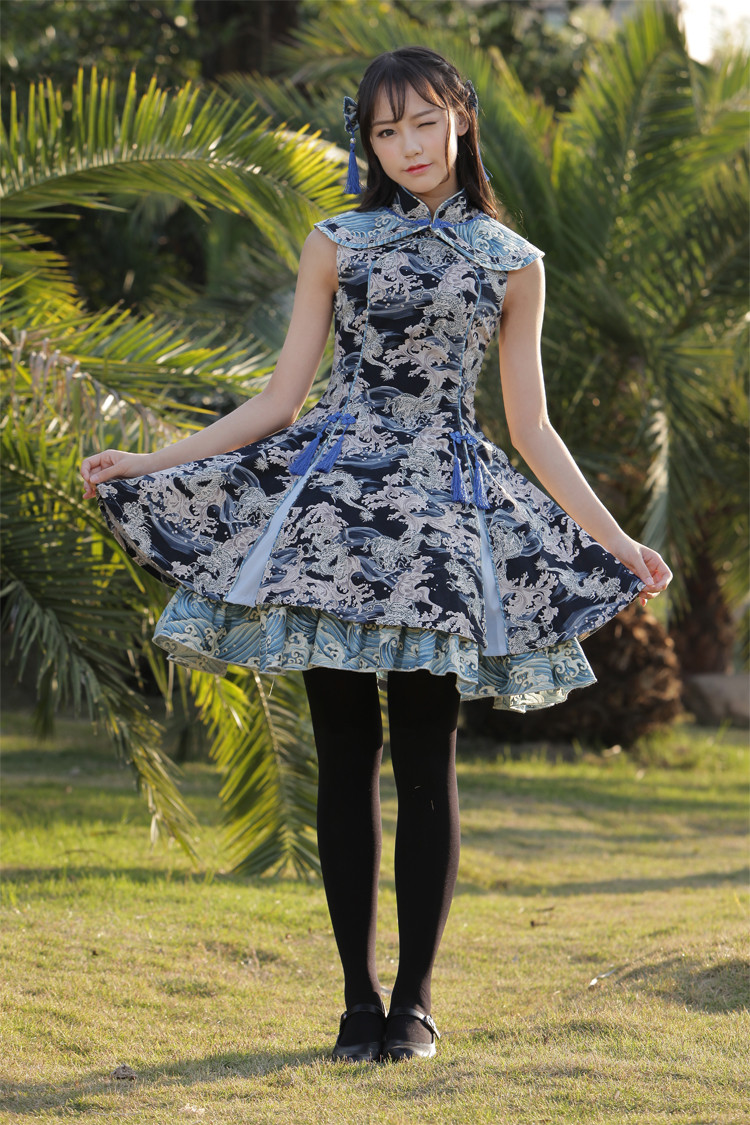 Dragon In The River Vintage Chinese Style Lolita Dress