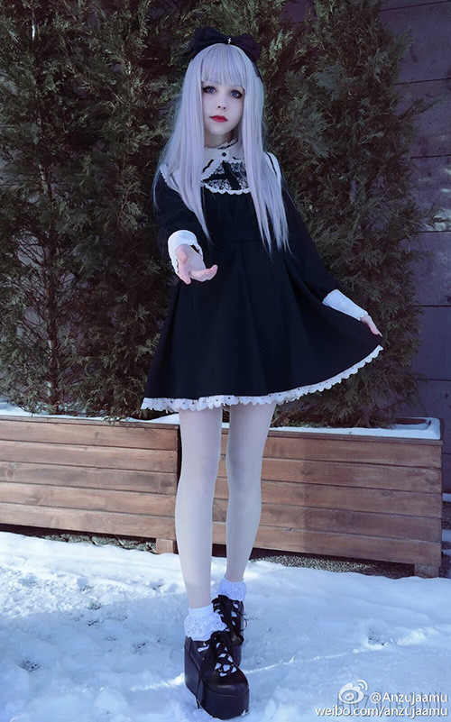 Cross Embroidery Black And White Lolita Dress