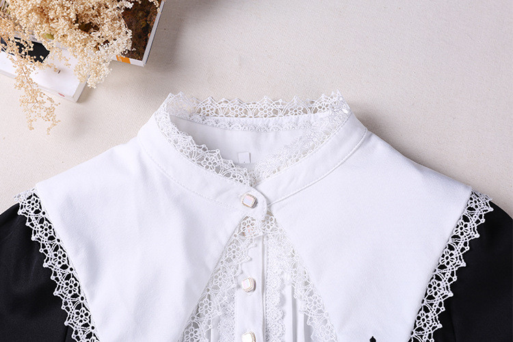 Cross Embroidery Black And White Lolita Dress