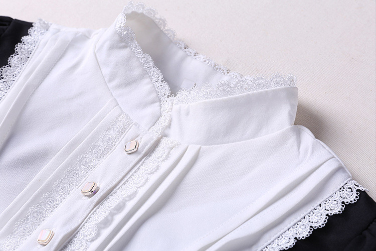 Cross Embroidery Black And White Lolita Dress